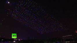 1000 پهباد پر زرق برق در آسمان برای جشنواره فانوس چین