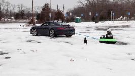 Snow tire towing with Porsche 911