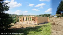 Wood frame house construction. From start to finish. Time lapse video