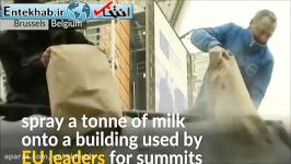 فیلم اعتراض دامداران اروپایی شیر خشك