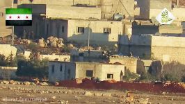 الفوج الأول  استهداف عصابات الأسد بصاروخ مضاد للدروع على جبهة منیان بریف حلب