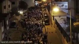 تظاهرات مردم کفن پوش در بحرین درنزدیکی منزل شیخ عیسی