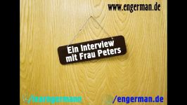 Deutsch Lernen  Ein Interview mit Frau Peters