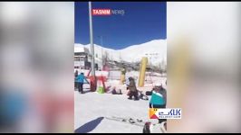 فاجعه در پیست اسکی دربندسر سقوط دختر اسکی باز تله سی یژ