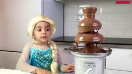 Elsa Vs Maleficent Real Life Disney Princess Movie + CHOCOLATE FOUNTAIN + Candy + 10 Surprise Eggs