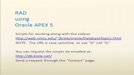 02 of 13  Oracle APEX 5  Run SQL scripts to create tables sequences triggers and insert data