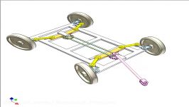 Mechanism for steering a 4 wheel trailer with small turning radius 4