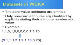 WEKA API 519 Sparse Data Sparse ARFF