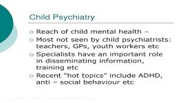 Introduction to Child Psychiatry for Medical Students