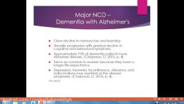 Major Neurocognitive Disorder  Dementia