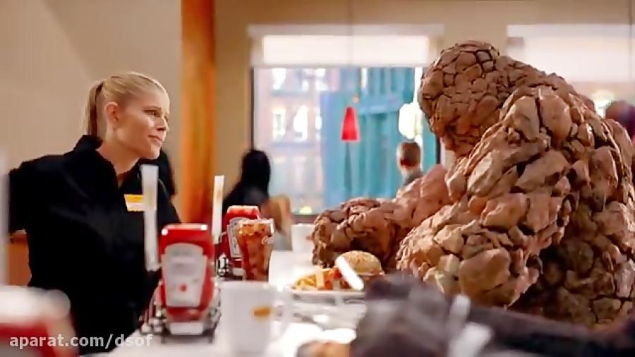 فیلم Fantastic Four 2015  ساندویچ خوردن مرد سنگی 