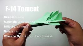 ساخت هواپیمای کاغذی قابل پرواز F 14 Tomcat