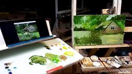 ویدئو آموزش نقاشی رنگ روغن خیس در خیس  بخش دوم