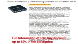 Matrox Dual Head 2 Go ROHS Compliant USB Powered D2G A2A IF