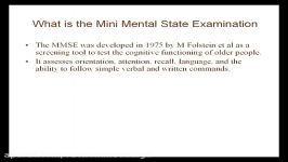 Part 1  How To Use The Mini Mental State Examination