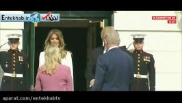 استقبال ترامپ همسرش ملانیا نتانیاهو در کاخ سفید