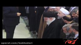 کلیپ نماز مقام معظم رهبری برپیکرآیت الله هاشمی رفسنجانی