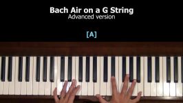 Bach Air on a G String Piano Tutorial SLOW  Level 5 Version