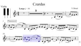 V.Monti  czardas  violin and Piano  Piano accompaniments