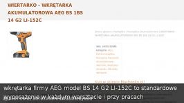 WIERTARKO – WKRĘTARKA AKUMULATOROWA AEG BS 1BS 14 G2 LI 152C