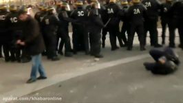 ادامه درگیری خشونت بار پلیس فرانسه معترضان