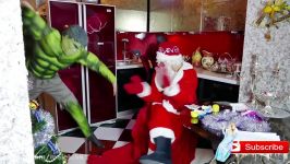 Sponge Bob in Real Life vs Superheroes w Santa Claus Maleficent Hulk and Merry Christmas