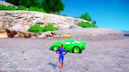 Funny cartoons for kids Hulk and Spider Man Racing in a wheelbarrow Makvin and fire trucks