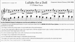 ABRSM Piano 2015 2016 Grade 4 B1 B1 Estevez Cancion para Dormir Una Muneca Doll Lullaby Sheet