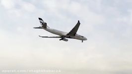 لحظه فرود هواپیما ایرباس A330 در فرودگاه مهرآباد