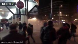 Police unleash water cannon on Turkish protesters in Netherlands