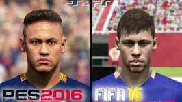 مقایسه چهره نیمار در fifa pes 2010 تا 2017