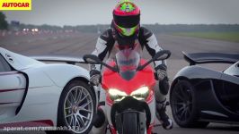 McLaren P1 vs. Porsche 918 Spyder vs. Ducati 1199 Superleggera  drag race