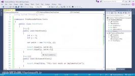 دانلود آموزش انجام Unit Test در زبان برنامه نویسی C#...
