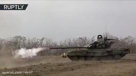 تمرین شلیک تانک های ارتش روسیه در رزمایش نظامی
