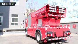 Fighting fire with rockets China unveils latest fire truck to tackle skyscraper blazes