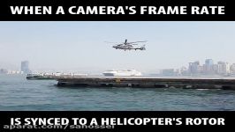 به نظر میاد هلیکوپتر بدون چرخش پره داره میپره