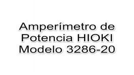 Medir Factor de Potencia y Potencia con Amperimetro Hioki 3286 20