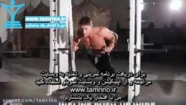 آموزش حرکت شنا شیب دار هالتر دست باز Incline Push Up Wide