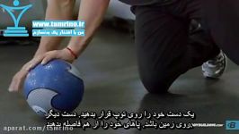 آموزش حرکت شنا یک دست روی توپ Medicine Ball Push Up