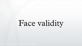 Face validity