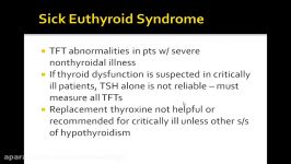 COMLEX USMLE Board Review of Sick Euthyroid Syndrome Thyroid Nodule