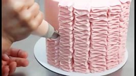 تزئین کیک تکنیک رافل