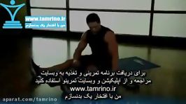 آموزش حرکت پشت زانو ساق پا بند نشسته Seated Hamstring and Calf Stretch