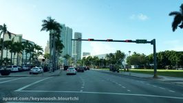 Driving Downtown  Miamis Millionaire Row  Miami Florida USA