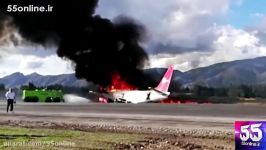 تصاویر مردمی ساعات اولیه آتش سوزی هواپیما در پرو