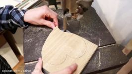 Wood Burning  Valentines Day Heart with Cat and Ball