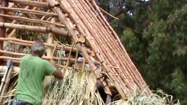 Thatching a roof for a Hale in Maui Hawaii