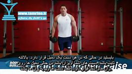 آموزش حرکت بالا آوردن دمبل بالا به صورت تناوبی Front Dumbbell Raise