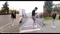رقص شافل دنس پسر ایرانی در وسط خیابان  Iranian Boy Shuffle Dance