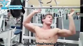 آموزش حرکت پرس شانه هالتر جلو روی نیمکت پشتی کوتاه Seated Barbell Military